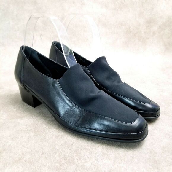 Rangoni Firenzi Womens   Size 8.5 AAA Black  Slip On Loafer Low Block Heels - Picture 1 of 10
